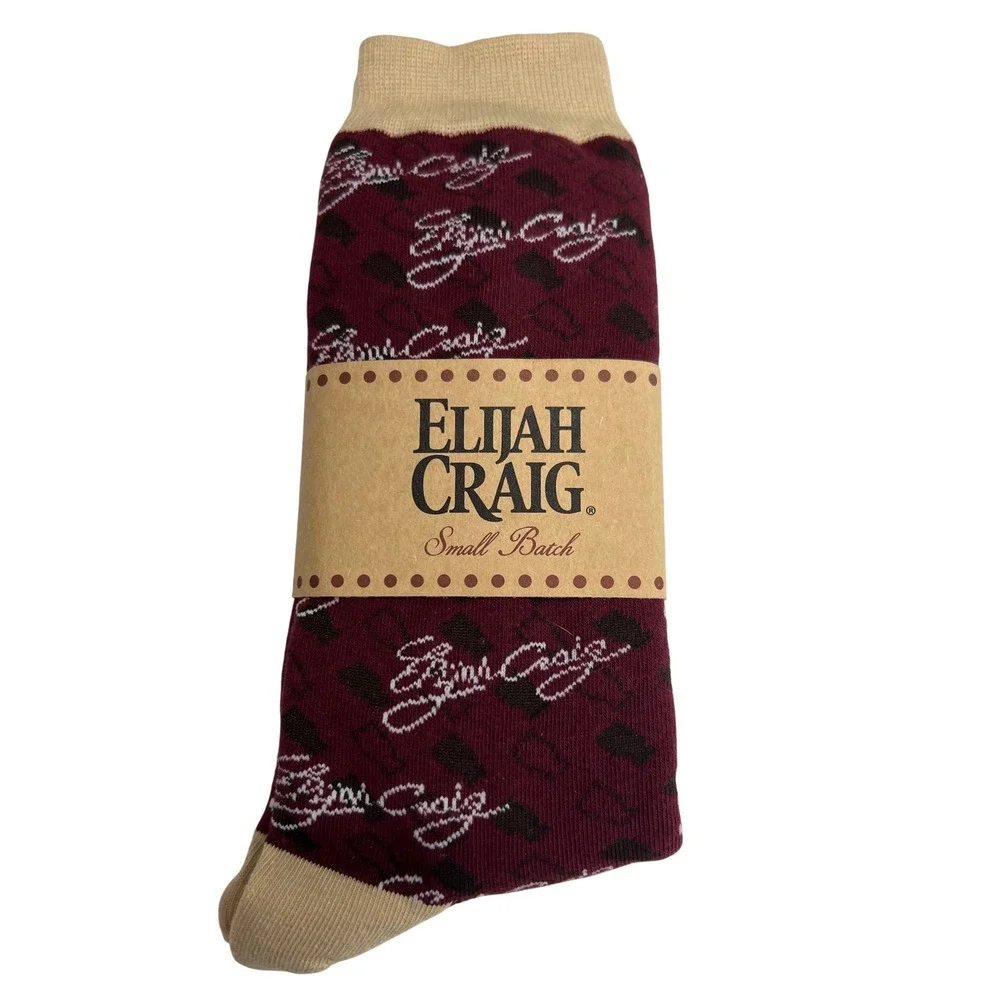 Elijah Craig Bourbon Barware Set‎ Jiggers Syrup Socks Towel Maroon White New A71
